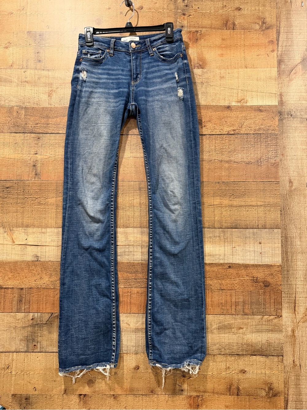 BKE Buckle Stella Midrise Slim Fit Women's Blue Distressed Jeans Size 26 X Long